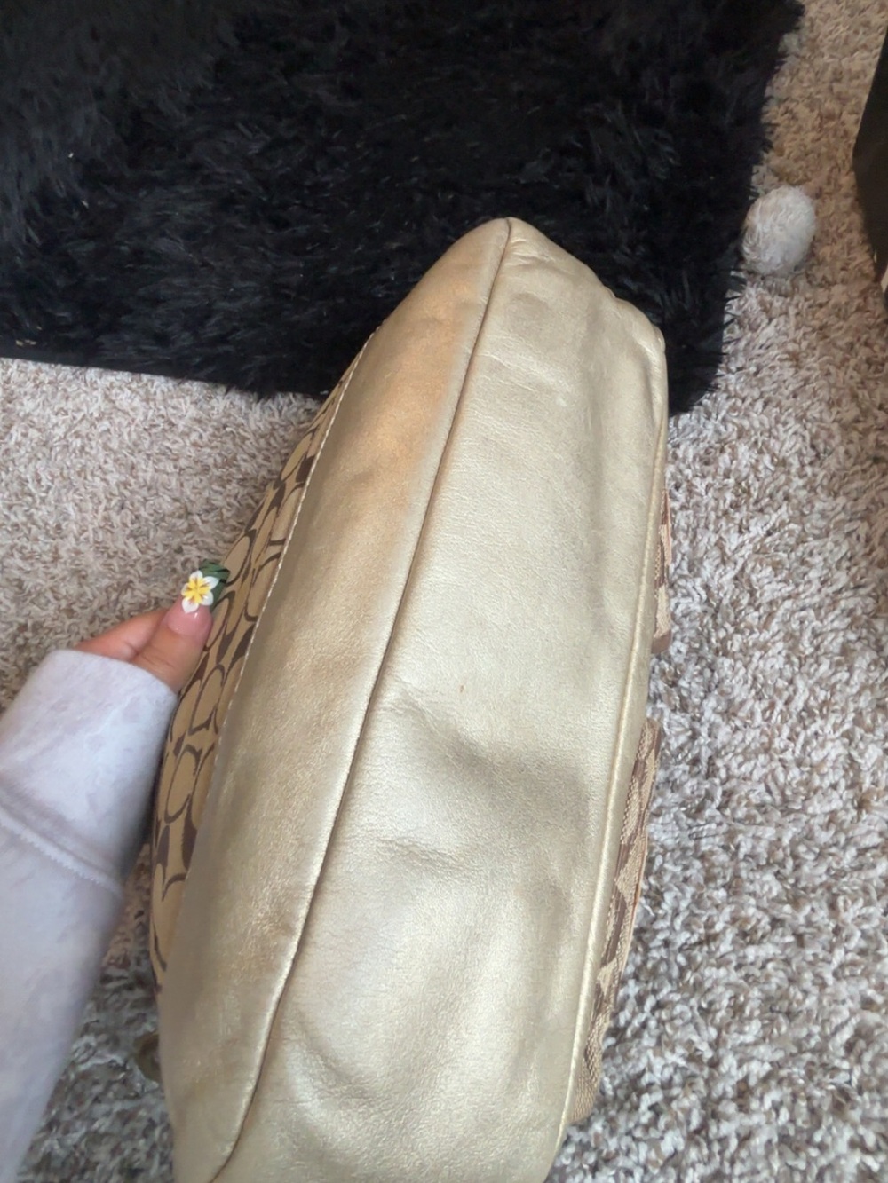 Coach Beige Signature Canvas Double Turnlock Legacy Shoulderbag - Picture 5 of 8